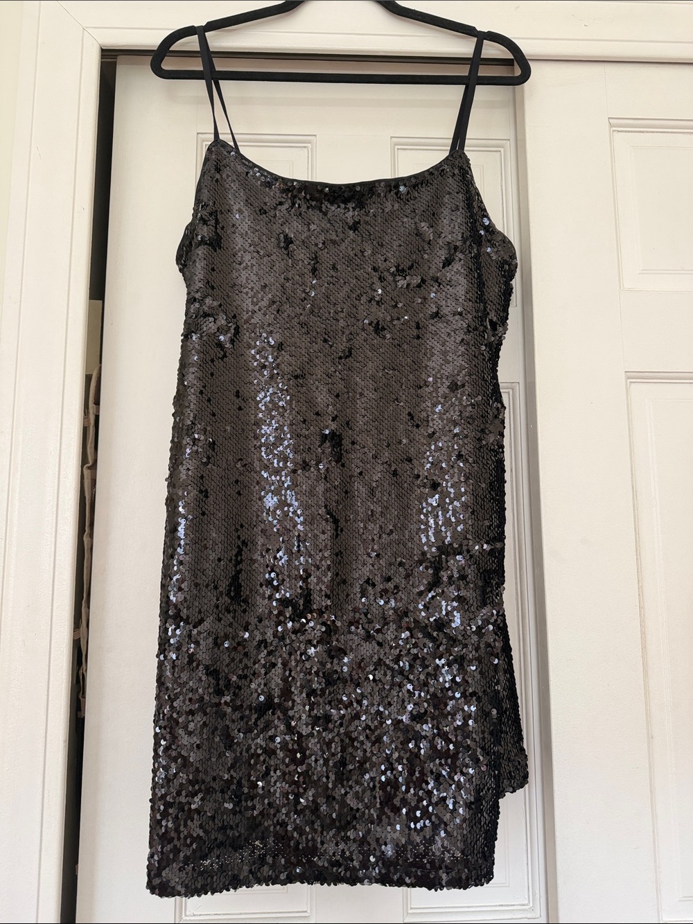 Calvin Klein Black Sequin Slip Mini Dress